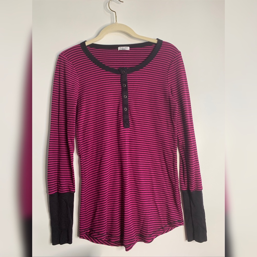 *Splendid*  Long Sleeve Thermal Henley